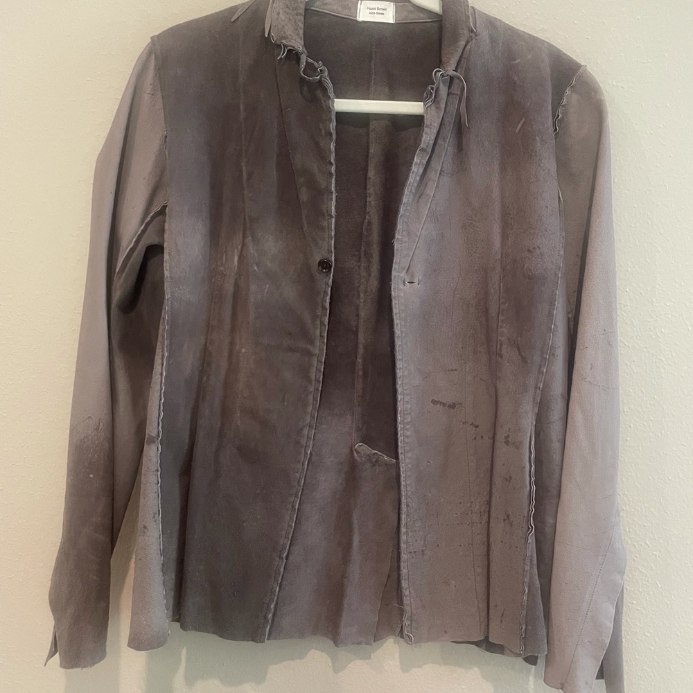 Distressed suede jacket